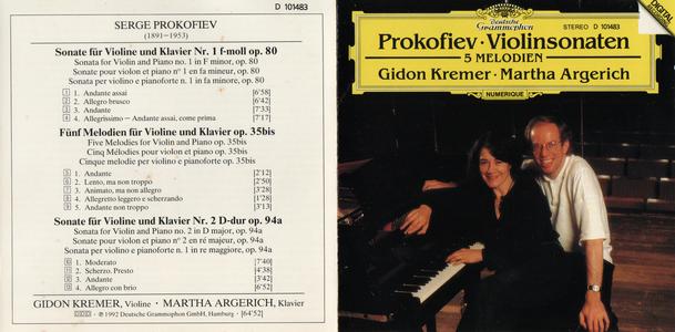 Prokofiev: Sonatas Nos. 1 and 2, 5 Melodies for violin and piano