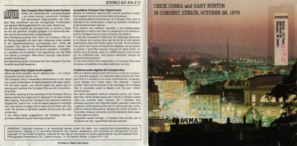 Chick Corea and Gary Burton in Concert, Zuerich, October 28, 1979