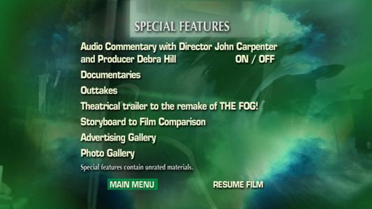 The Fog - menus