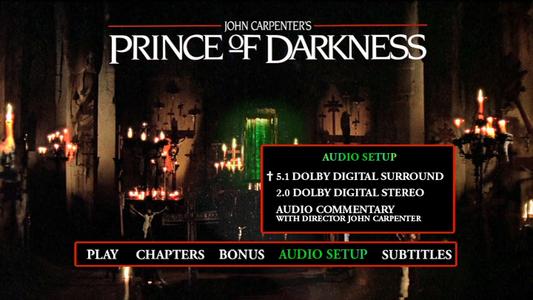 Prince of Darkness - menus