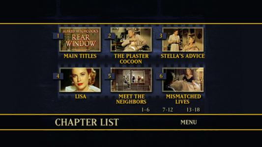 Rear Window - menus