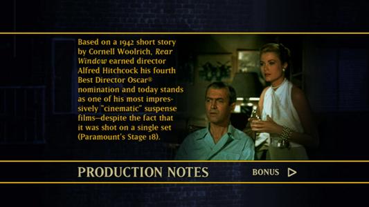 Rear Window - production notes