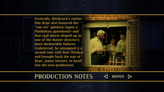 Rear Window - production notes
