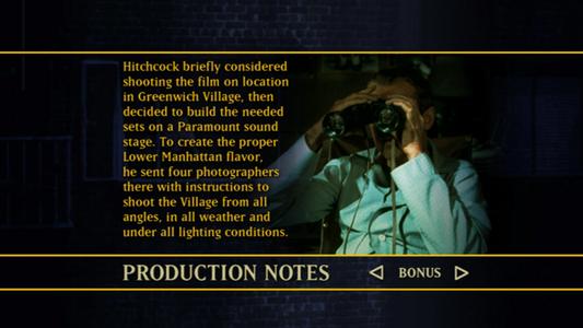 Rear Window - production notes