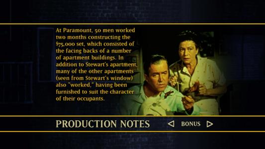 Rear Window - production notes