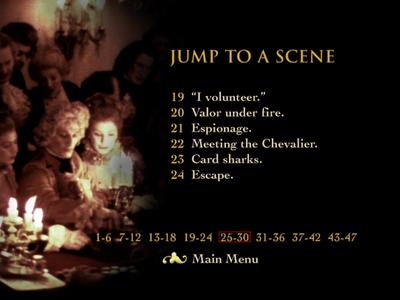 Barry Lyndon - menus