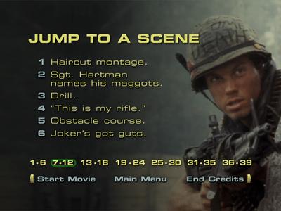 Full Metal Jacket - menus