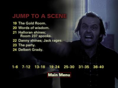 The Shining - menus