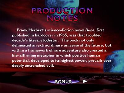 Dune - Production notes