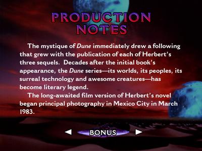 Dune - Production notes