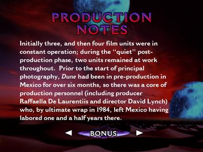 Dune - Production notes