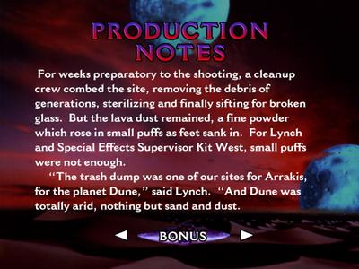 Dune - Production notes