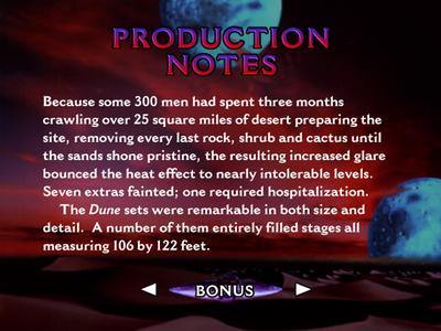 Dune - Production notes