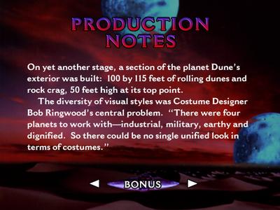 Dune - Production notes
