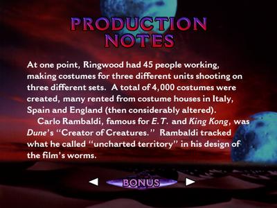 Dune - Production notes