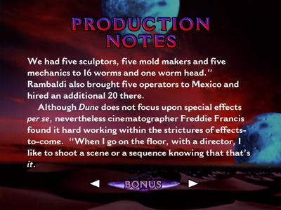 Dune - Production notes