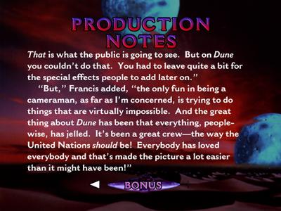 Dune - Production notes