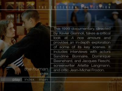 &Agrave; nos amours - menus