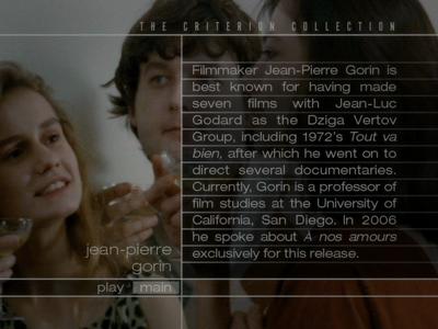 &Agrave; nos amours - menus