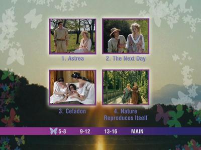 The Romance of Astrea and Celadon - menus