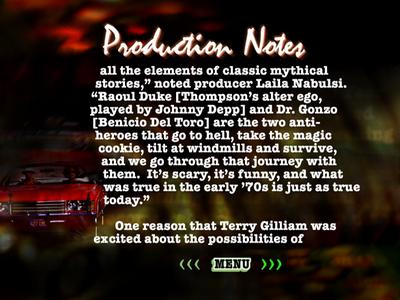 Fear and Loathing in Las Vegas - Production Notes
