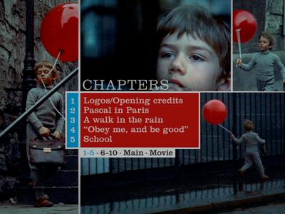 The Red Balloon - menus