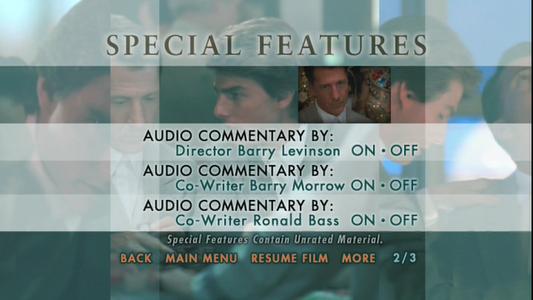Rain Man - menus