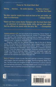 The Great Shark Hunt: Gonzo Papers, Vol. 1 (back)