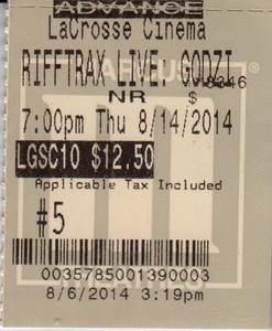 2014.08.14: RiffTrax Live: Godzilla
