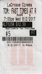 2017.08.02: Fast Times at Ridgemont High